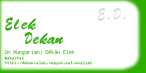 elek dekan business card