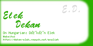 elek dekan business card